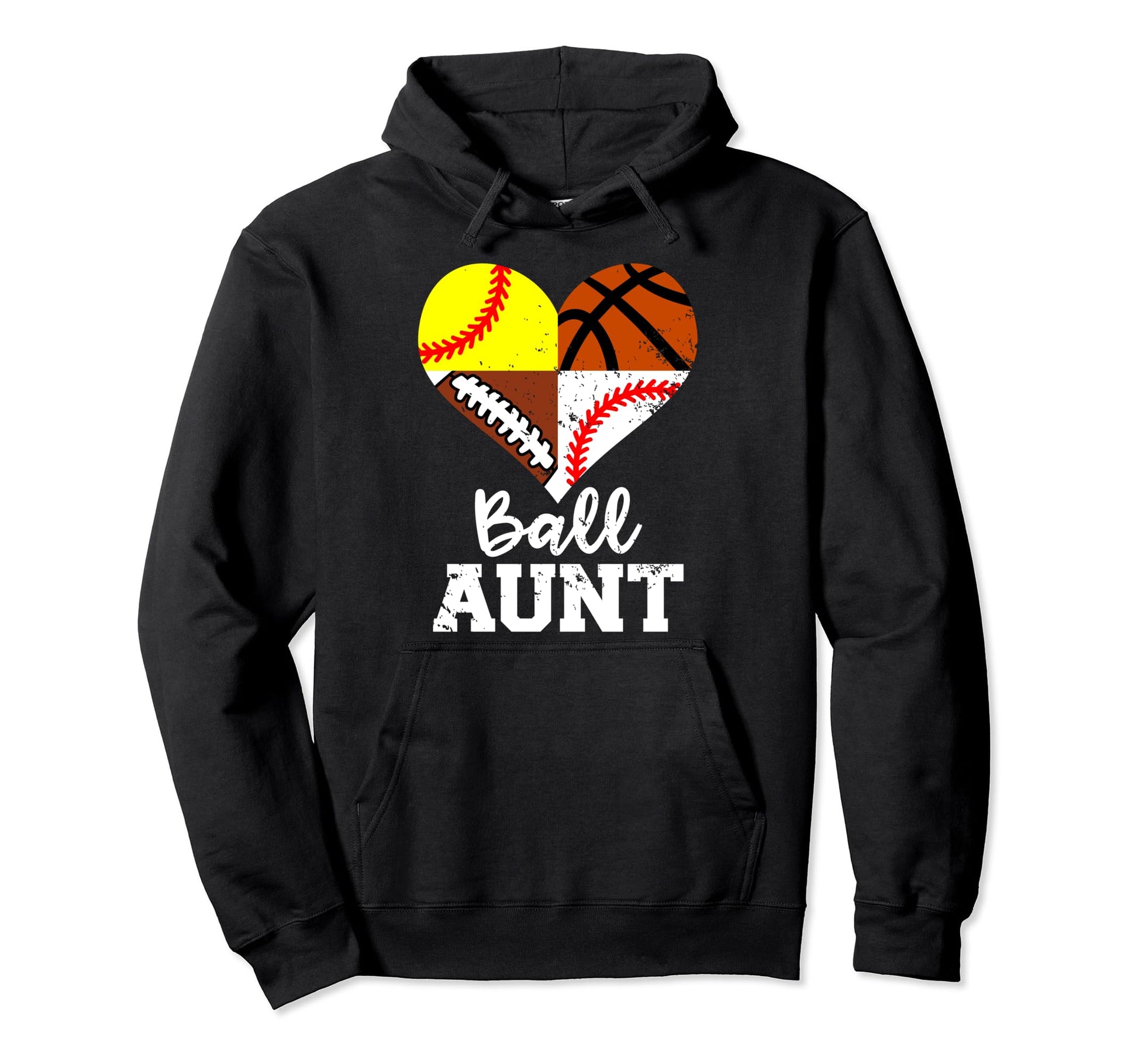 Ball Aunt Funny Football Baseball Hoodie - Novelty Apparel for Adults - T-Shirt, Sweatshirt, Hoodie