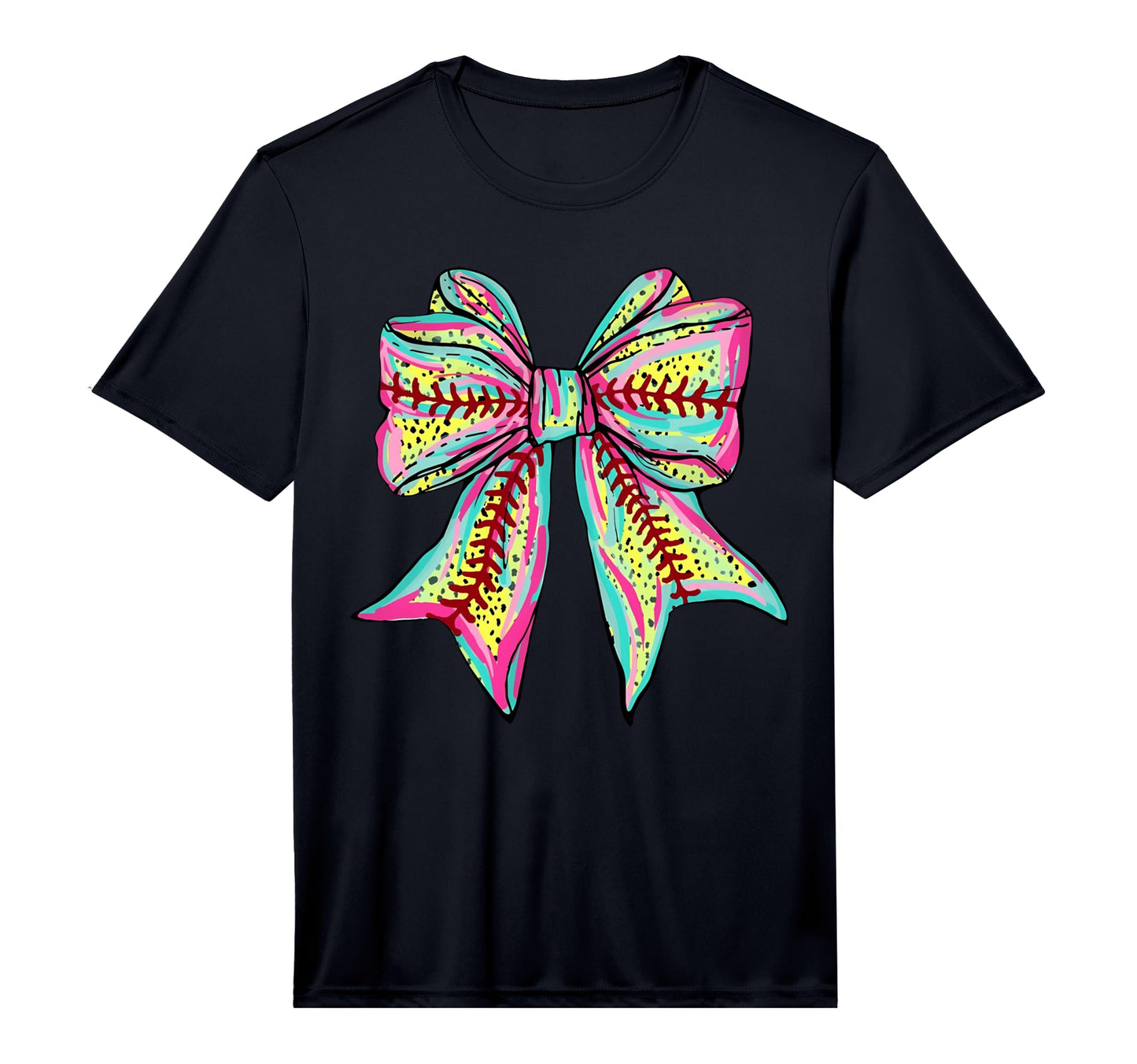 Baseball Softball Coquette Bow Game T-Shirt - Custom Art Print for Adults - T-Shirt, Sweatshirt, Hoodie