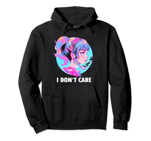 Aesthetic Vaporwave I Dont Care Hoodie - Casual Everyday Wear Men Women - T-Shirt, Sweatshirt, Hoodie