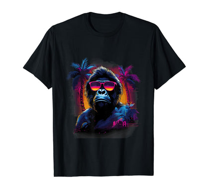 Funny Gorilla Vaporwave Aesthetic Animal T-Shirt - Streetwear Style Unisex - T-Shirt, Sweatshirt, Hoodie