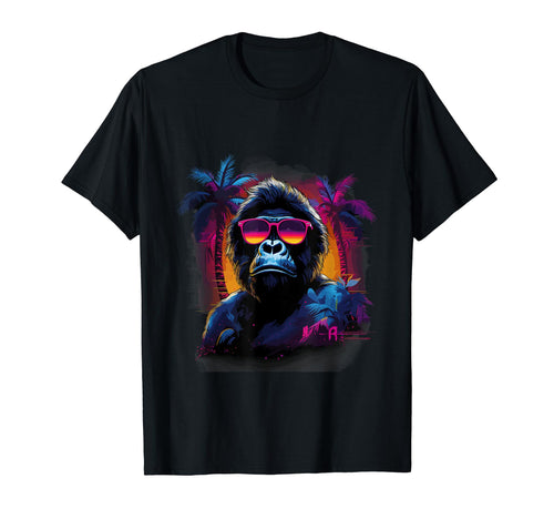 Funny Gorilla Vaporwave Aesthetic Animal T-Shirt - Streetwear Style Unisex - T-Shirt, Sweatshirt, Hoodie