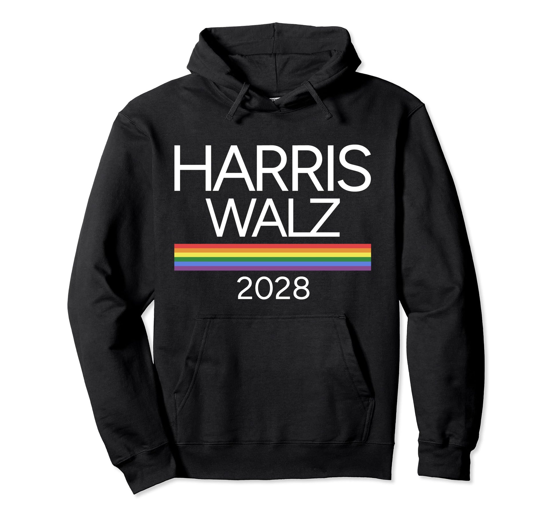 Harris Walz 2028 Lgbtq Rainbow Pride Hoodie - Minimalist Print Men Women - T-Shirt, Sweatshirt, Hoodie