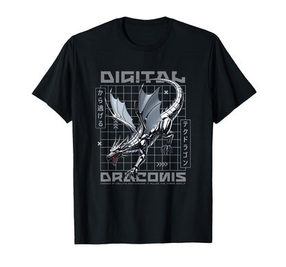 Futuristic Dragon Japanese Aesthetic T-Shirt - Custom Art Print Unisex - T-Shirt, Sweatshirt, Hoodie