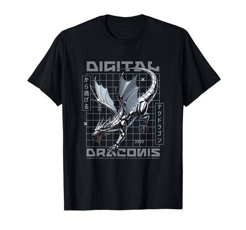 Futuristic Dragon Japanese Aesthetic T-Shirt - Custom Art Print Unisex - T-Shirt, Sweatshirt, Hoodie