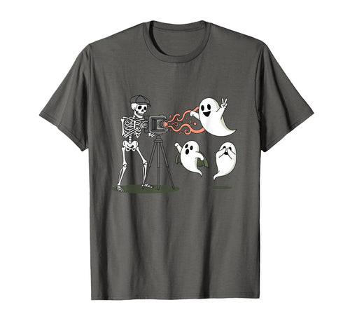 Photographer Skeleton Camera Halloween T-Shirt - Unique Graphic for Adults - T-Shirt, Sweatshirt, Hoodie