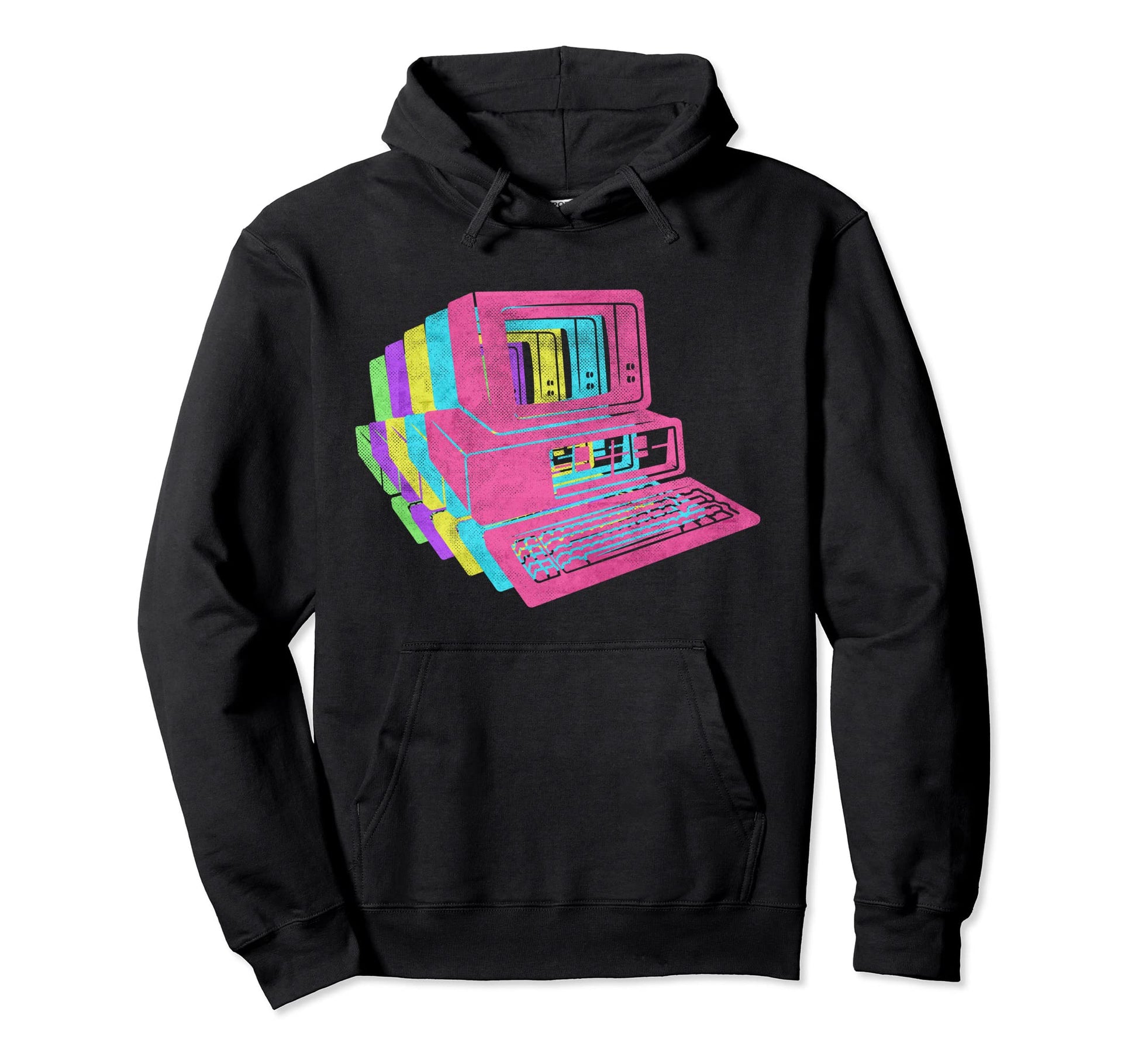 Computer 80S Colors 1980S Hoodie - Novelty Apparel for Adults - T-Shirt, Sweatshirt, Hoodie