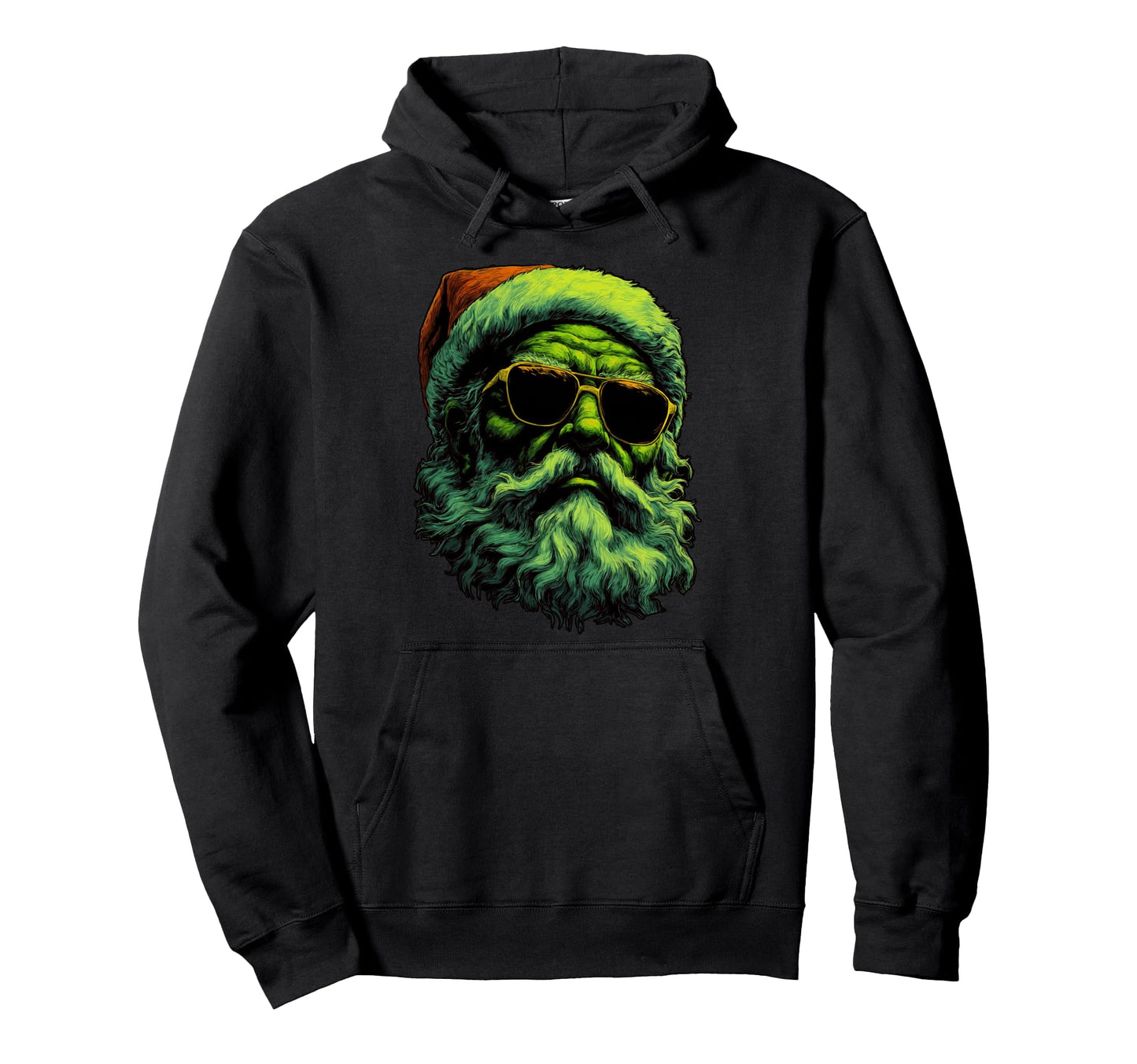 Punk Santa Claus Sunglasses Rocker Grunge Hoodie - Trendy Graphic Men Women - T-Shirt, Sweatshirt, Hoodie