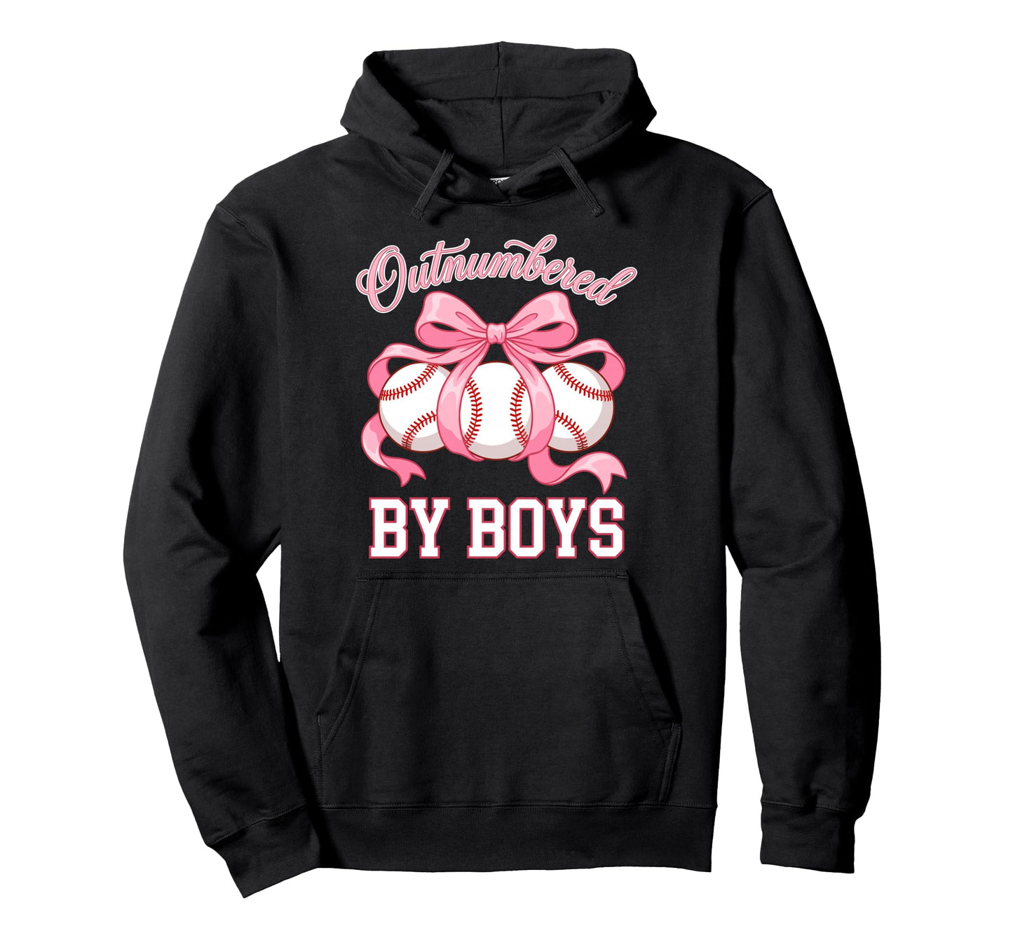Outnumbered Baseball Softball Fan Hoodie - Aesthetic Graphic Unisex - T-Shirt, Sweatshirt, Hoodie