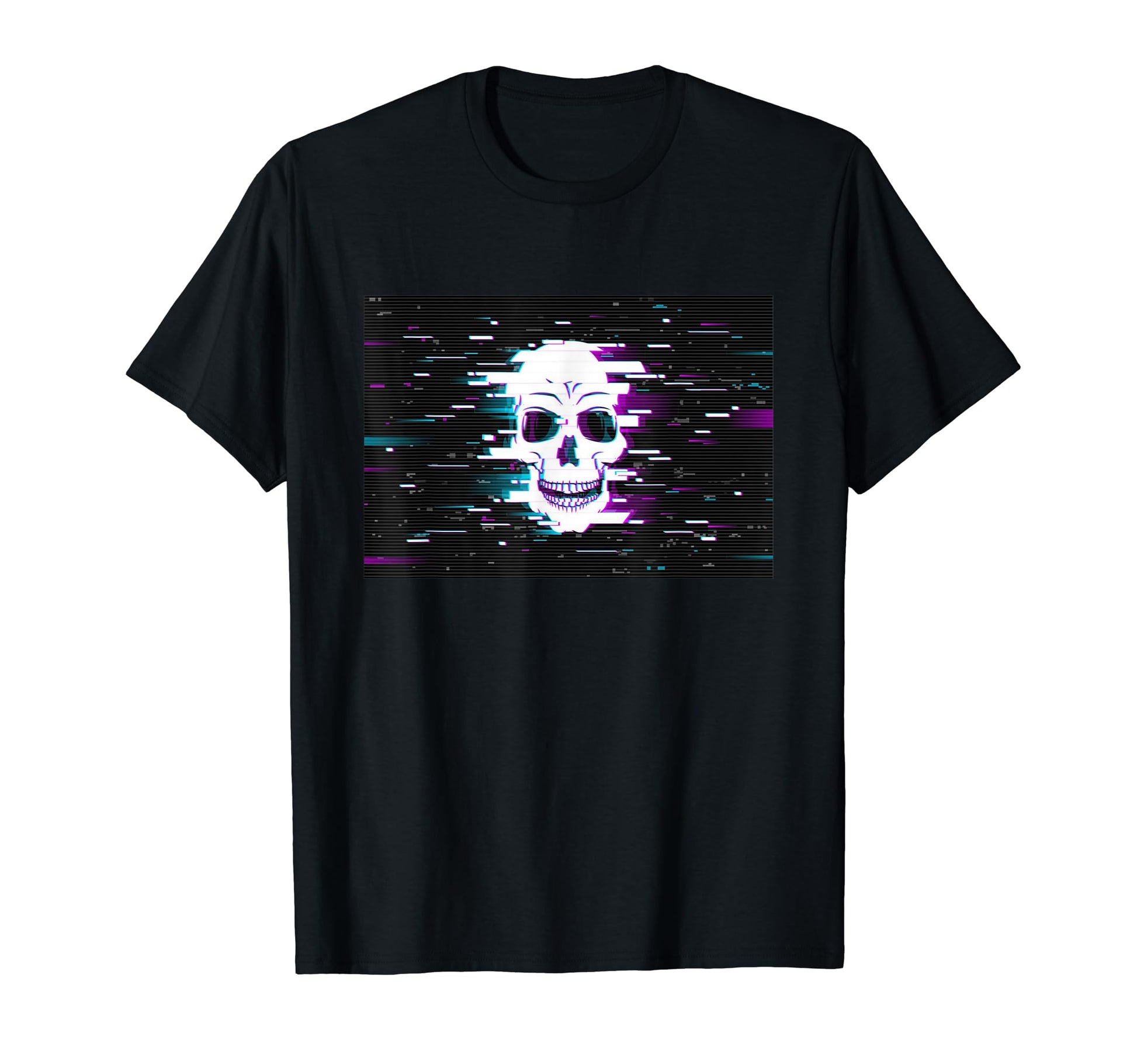 Glitch Skull Dark Edgy Pastel Goth T-Shirt - Fun Novelty Design for Adults - T-Shirt, Sweatshirt, Hoodie