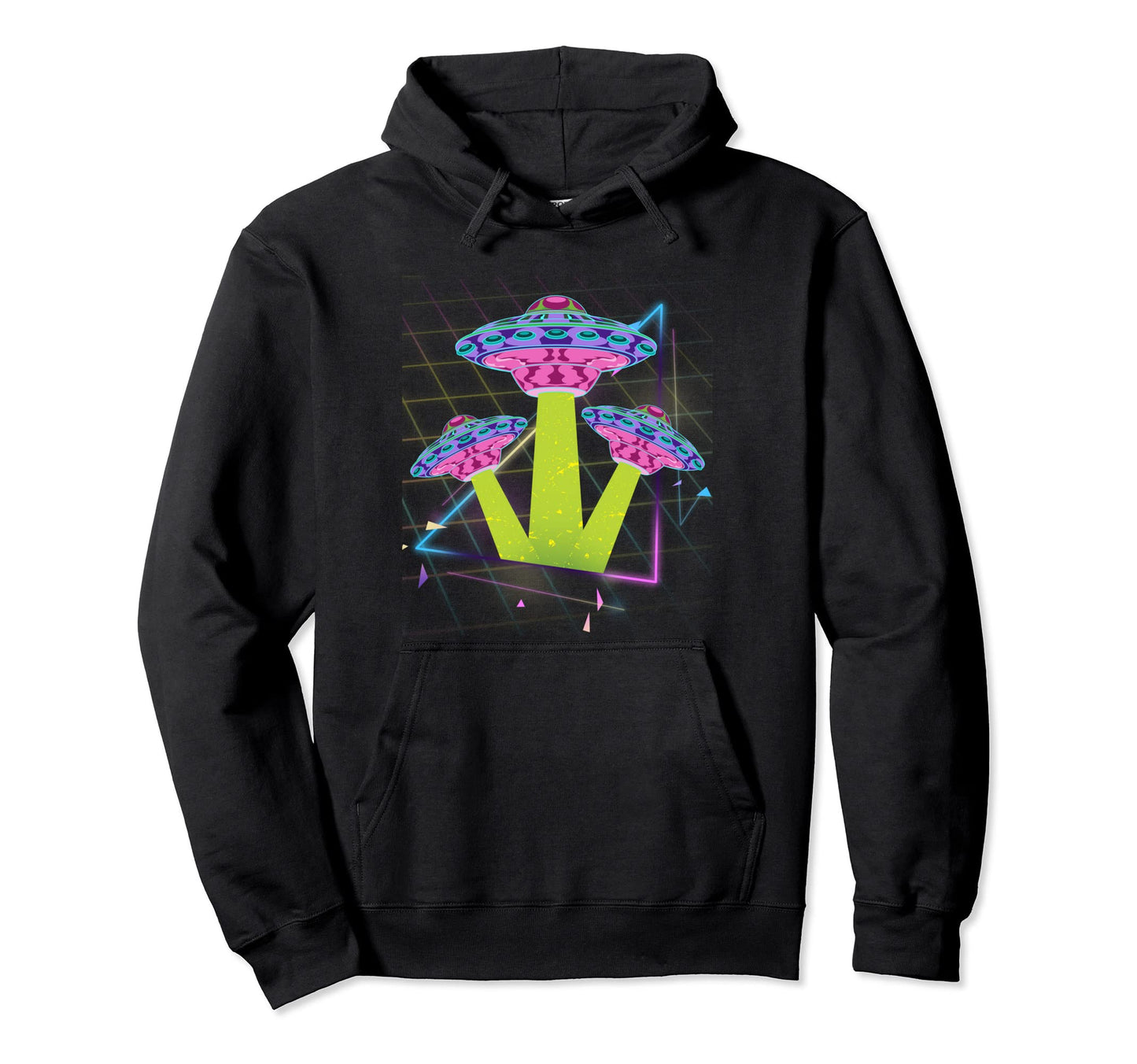 Vaporwave Aesthetic Ufo Abduction Hoodie - Novelty Apparel Men Women - T-Shirt, Sweatshirt, Hoodie