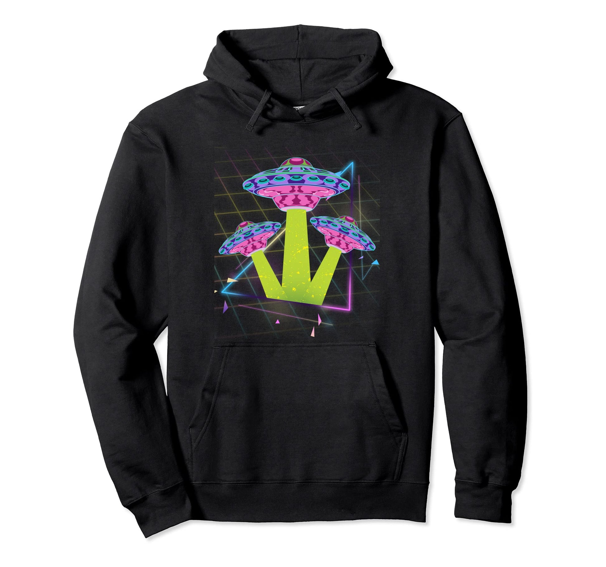 Vaporwave Aesthetic Ufo Abduction Hoodie - Novelty Apparel Men Women - T-Shirt, Sweatshirt, Hoodie