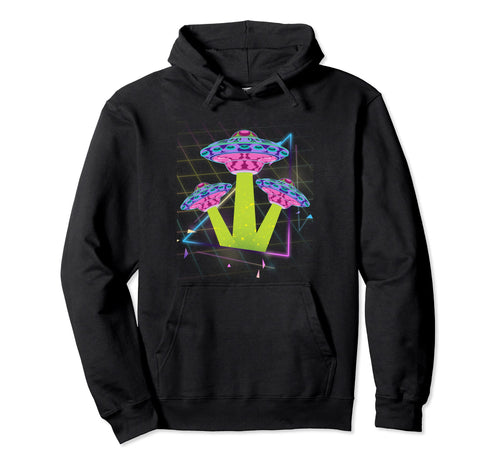 Vaporwave Aesthetic Ufo Abduction Hoodie - Novelty Apparel Men Women - T-Shirt, Sweatshirt, Hoodie