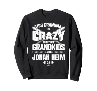 Grandma Crazy Jonah Heim Texas Sweatshirt - Minimalist Print Men Women - T-Shirt, Sweatshirt, Hoodie