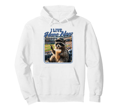 Softball Baseball Lovers Racoon Hoodie - Casual Everyday Wear Unisex - T-Shirt, Sweatshirt, Hoodie