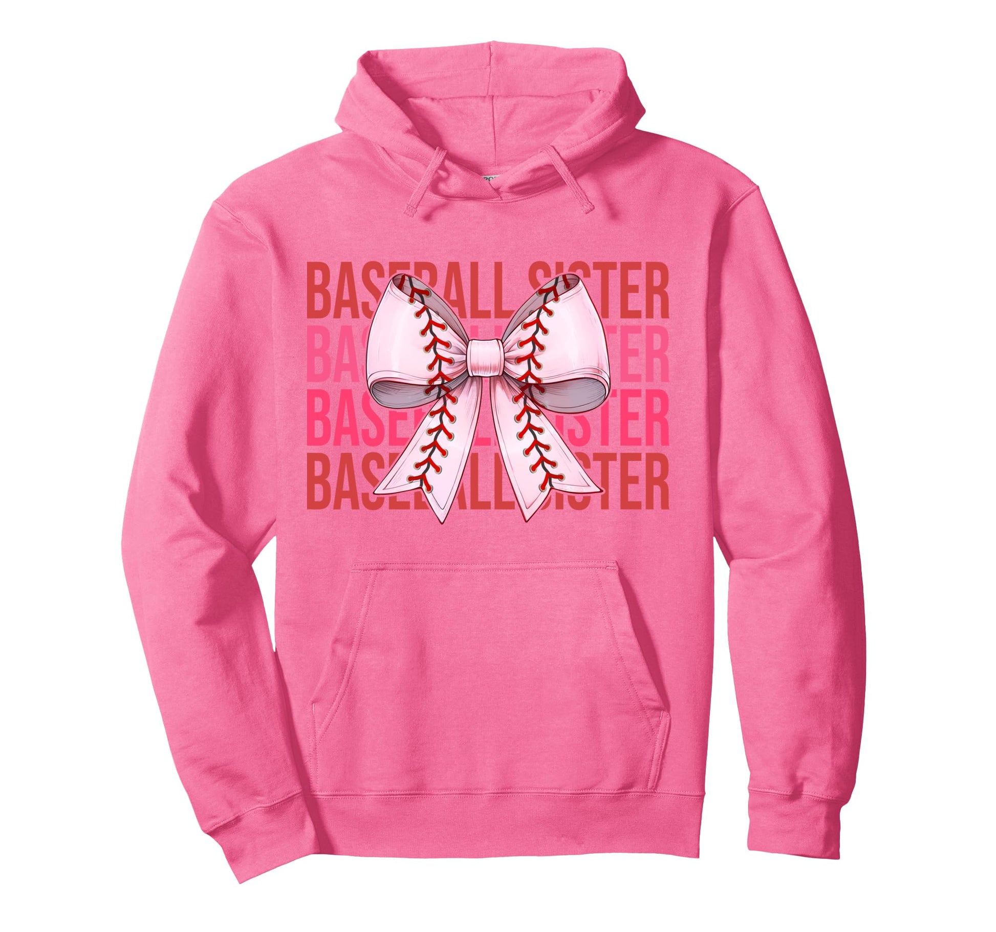 Baseball Sister Baseball Coquette Bow Hoodie - Streetwear Style Unisex - T-Shirt, Sweatshirt, Hoodie