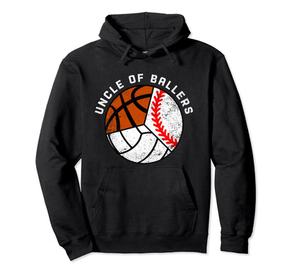 Uncle Ballers Funny Baseball Volleyball Hoodie - Unique Graphic for Adults - T-Shirt, Sweatshirt, Hoodie