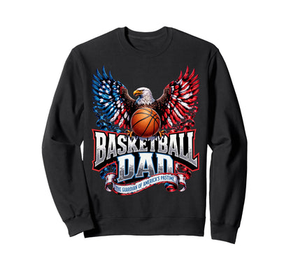 Basketball Dad American Flag Sweatshirt - Trendy Graphic Men Women - T-Shirt, Sweatshirt, Hoodie