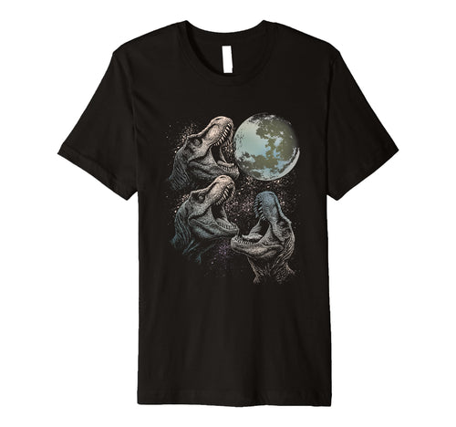 Three Velociraptor Dinosaur Howling T-Shirt - Aesthetic Graphic for Adults - T-Shirt, Sweatshirt, Hoodie