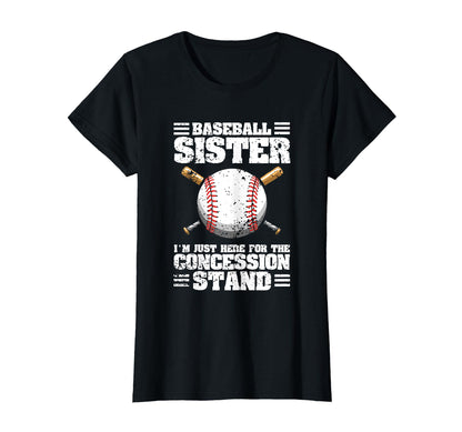 Baseball Sister Eating Stadium T-Shirt - Minimalist Print for Adults - T-Shirt, Sweatshirt, Hoodie