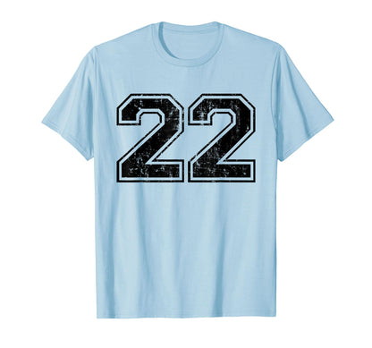 Number 22 Varsity Distressed Sport T-Shirt - Streetwear Style for Adults - T-Shirt, Sweatshirt, Hoodie