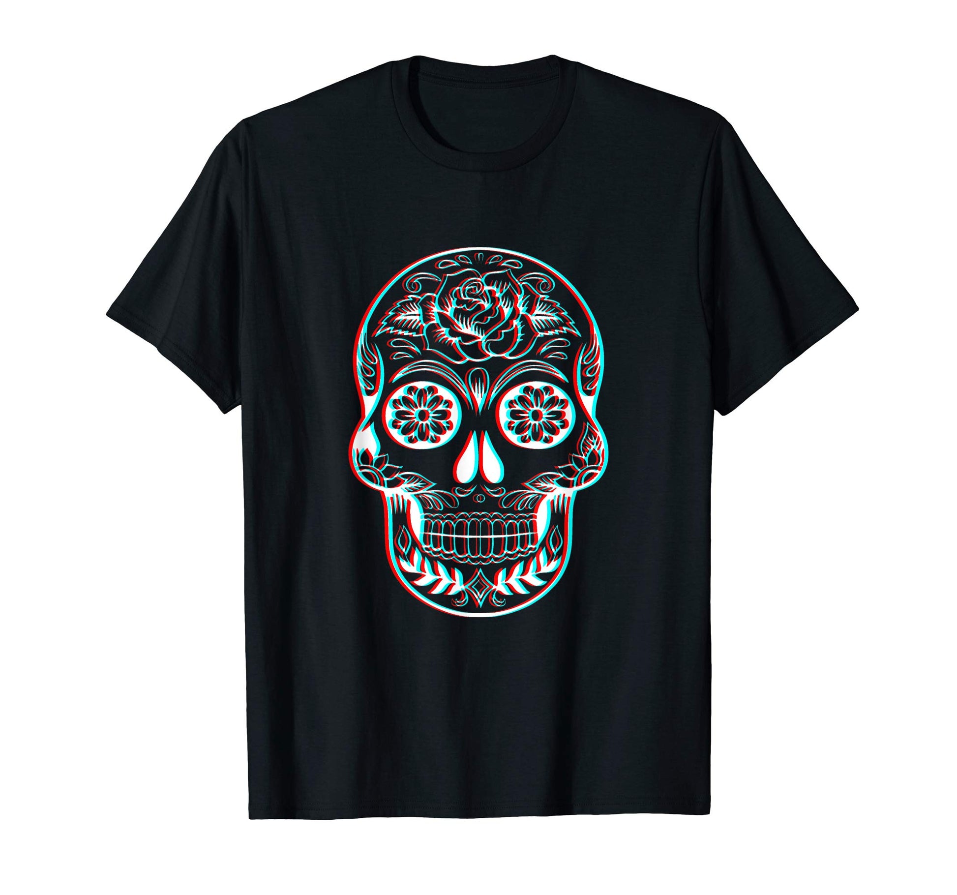 Mexican Skull Glitch Vaporwave Aesthetic T-Shirt - Unique Graphic Unisex - T-Shirt, Sweatshirt, Hoodie