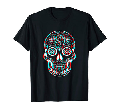 Mexican Skull Glitch Vaporwave Aesthetic T-Shirt - Unique Graphic Unisex - T-Shirt, Sweatshirt, Hoodie