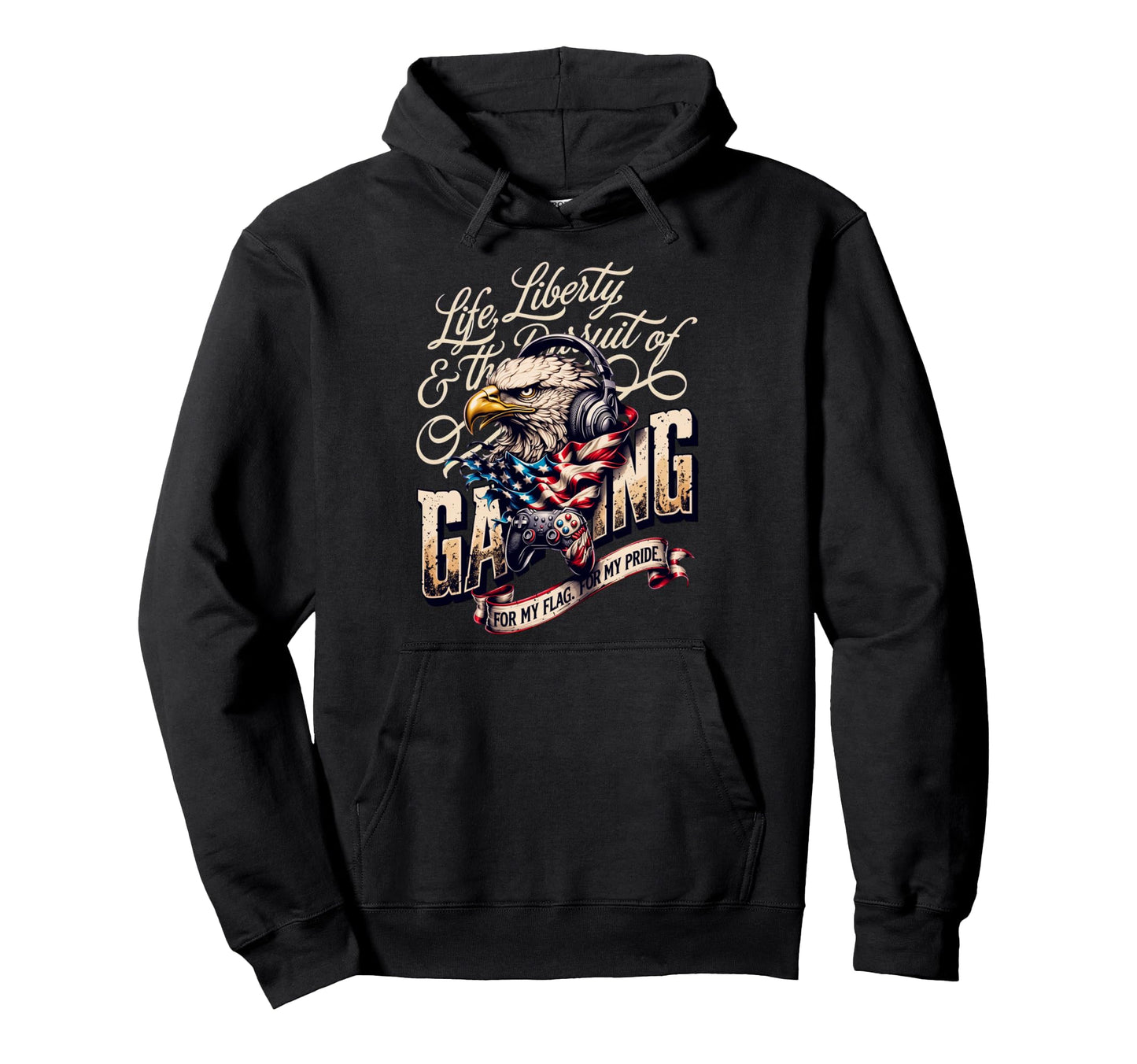 Patriotic Gaming Proud Usa Gaming Hoodie - Custom Art Print Unisex - T-Shirt, Sweatshirt, Hoodie