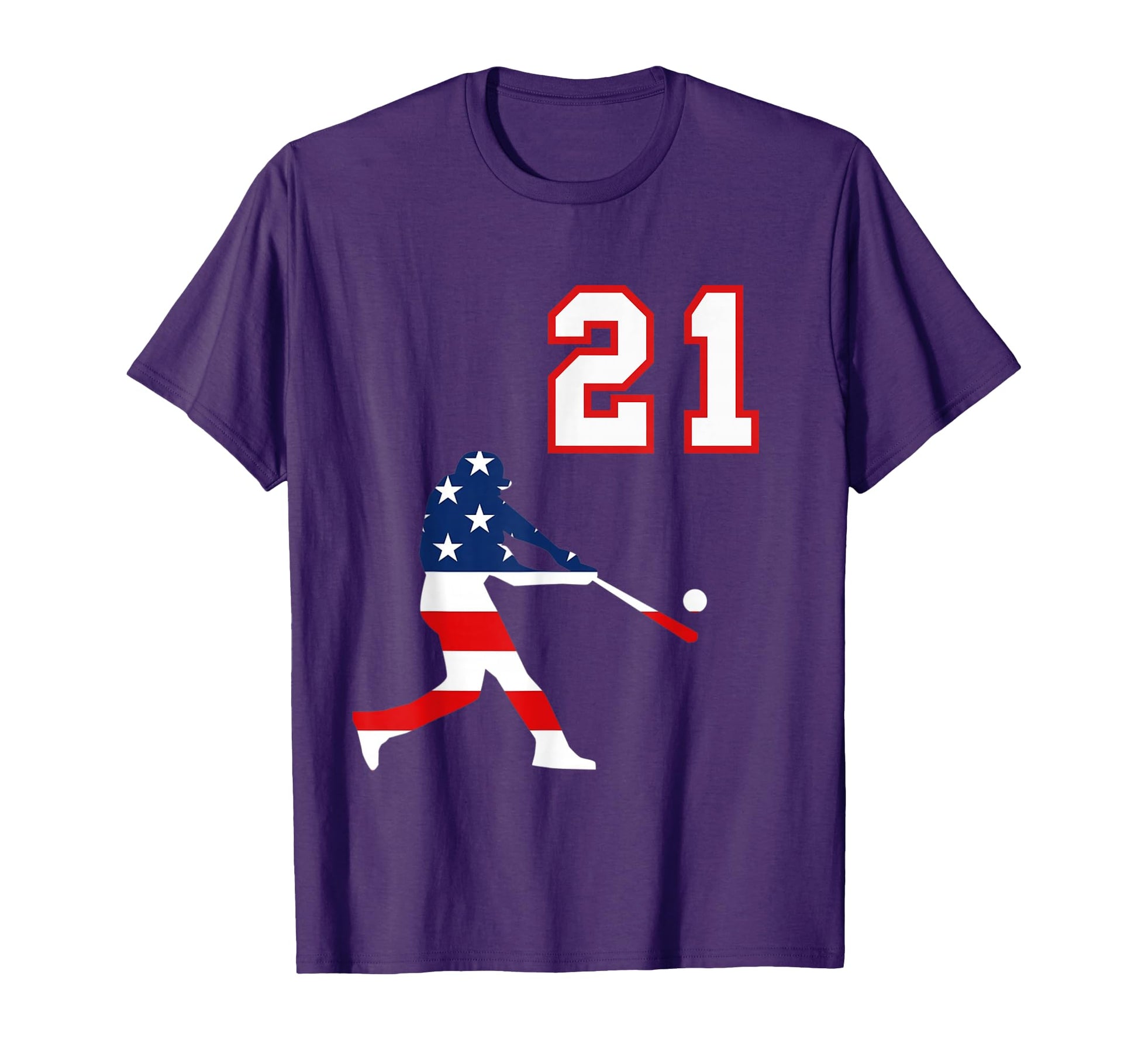 Baseball Player Number 21 American T-Shirt - Custom Art Print Men Women - T-Shirt, Sweatshirt, Hoodie