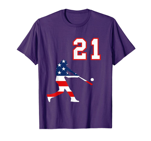 Baseball Player Number 21 American T-Shirt - Custom Art Print Men Women - T-Shirt, Sweatshirt, Hoodie