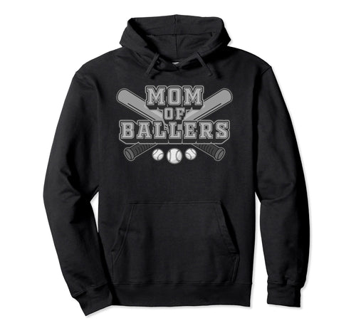 Mom Ballers Funny Baseball Softball Game Hoodie - Trendy Graphic Men Women - T-Shirt, Sweatshirt, Hoodie