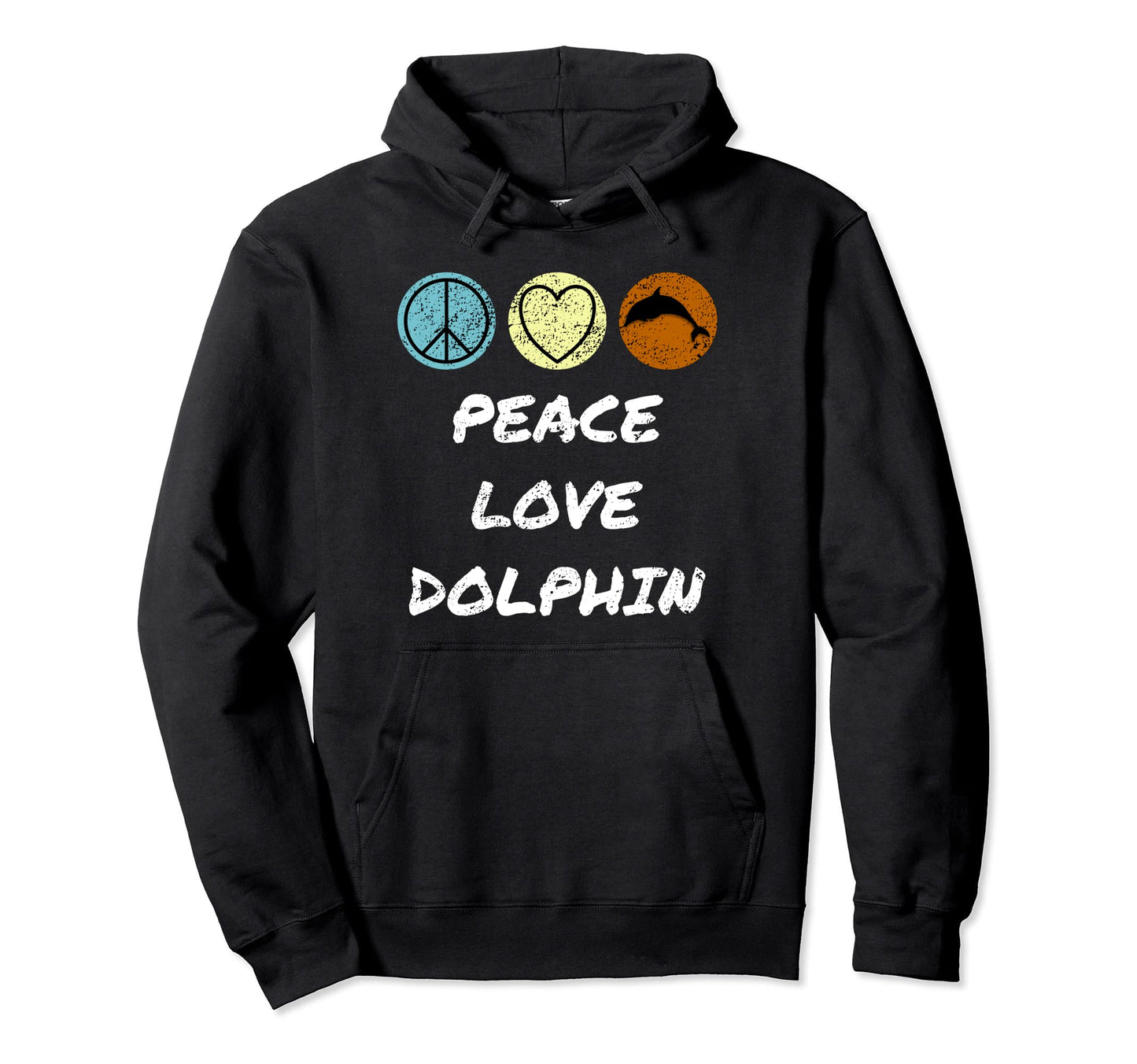 Peace Love Dolphin Dolphin And Animal Hoodie - Trendy Graphic Men Women - T-Shirt, Sweatshirt, Hoodie