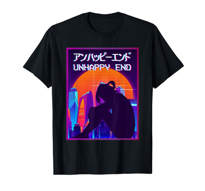 Sad Anime Lofi Vaporwave T-Shirt - Casual Everyday Wear for Adults - T-Shirt, Sweatshirt, Hoodie