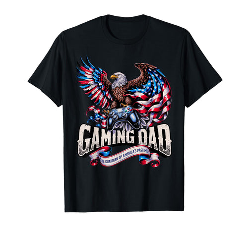 Gaming Dad American Flag Gaming T-Shirt - Custom Art Print for Adults - T-Shirt, Sweatshirt, Hoodie