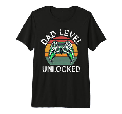 Dad Level Unlocked Controller Papa Gamer T-Shirt - Minimalist Print Unisex - T-Shirt, Sweatshirt, Hoodie