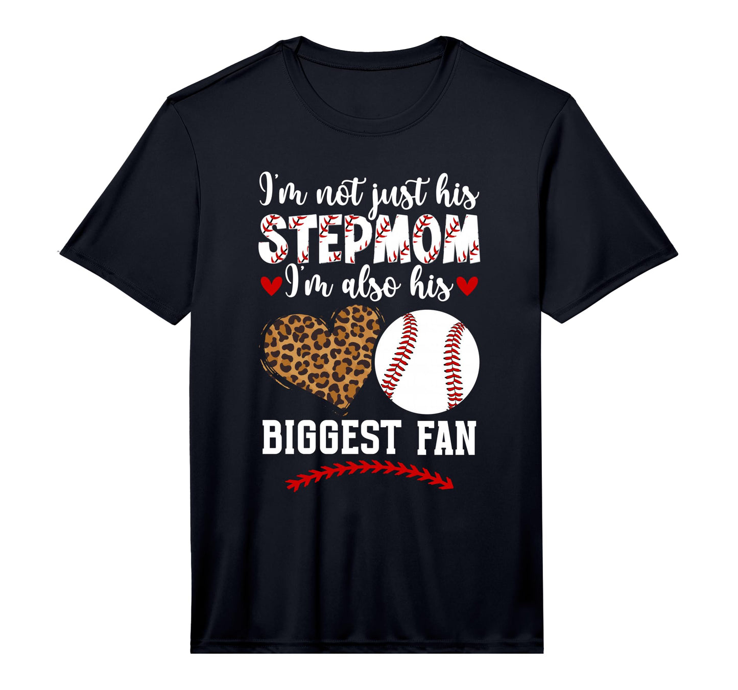 Mens Biggest Fan Baseball Stepmom Baseball T-Shirt - Trendy Graphic Unisex - T-Shirt, Sweatshirt, Hoodie