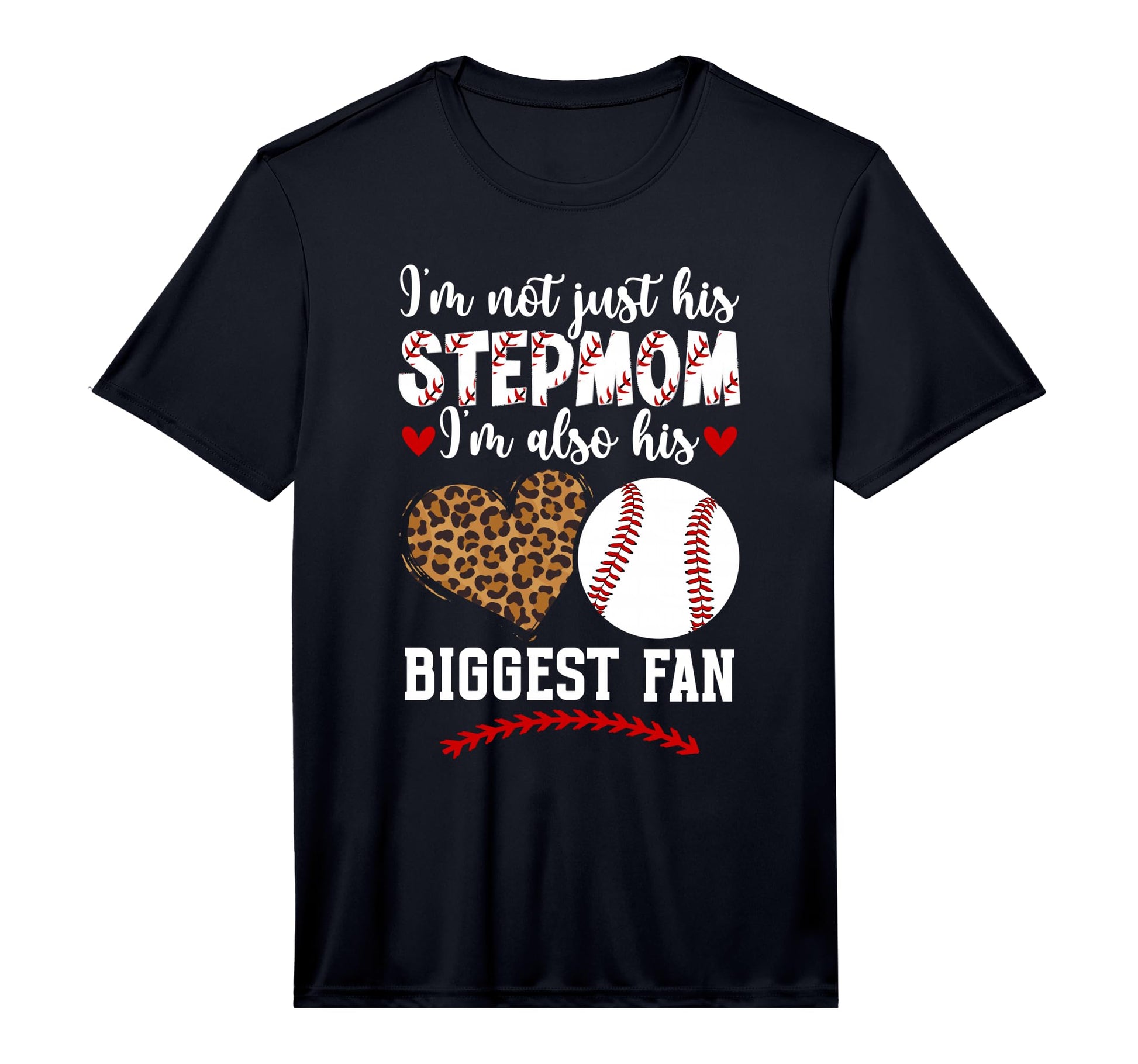 Mens Biggest Fan Baseball Stepmom Baseball T-Shirt - Trendy Graphic Unisex - T-Shirt, Sweatshirt, Hoodie