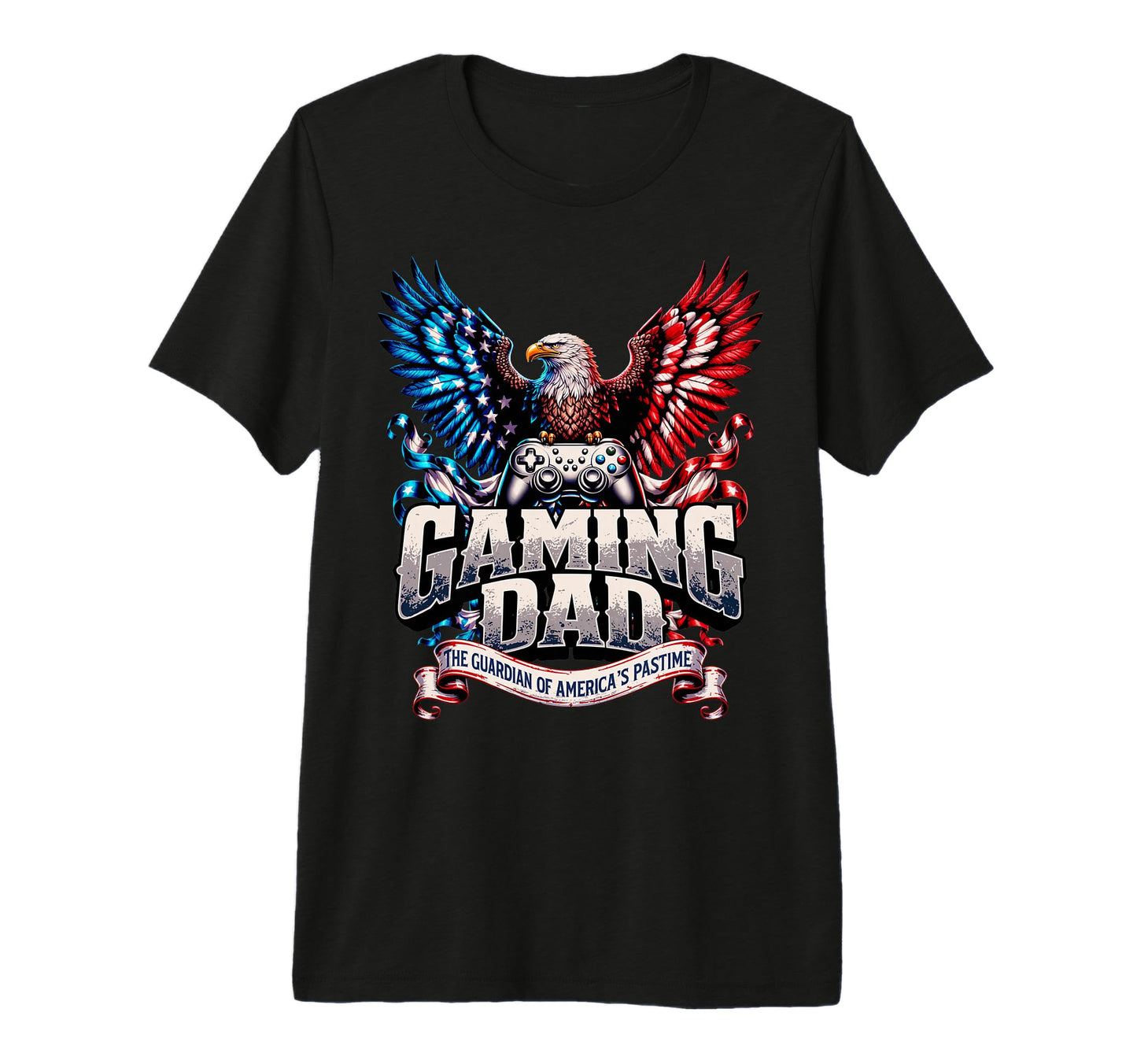 Mens Patriotic Usa Gaming Dad Tri Blend T-Shirt - Unique Graphic Men Women - T-Shirt, Sweatshirt, Hoodie