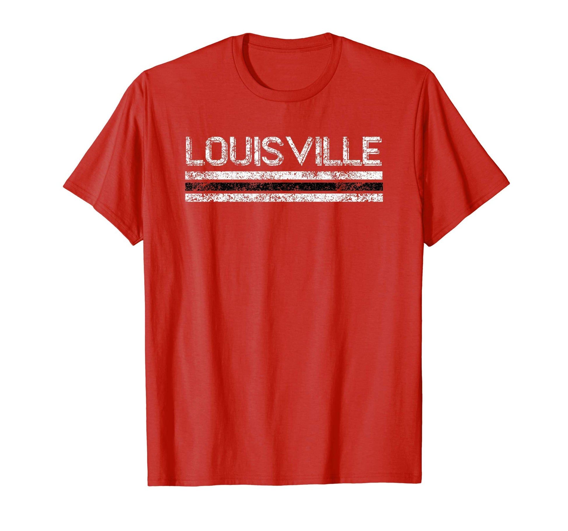 Louisville Kentucky Weathered Stripe T-Shirt - Novelty Apparel Unisex - T-Shirt, Sweatshirt, Hoodie