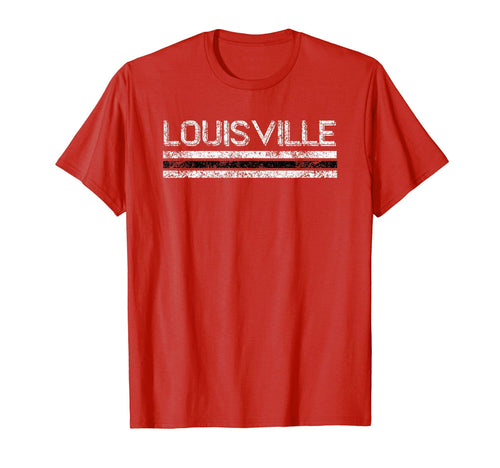 Louisville Kentucky Weathered Stripe T-Shirt - Novelty Apparel Unisex - T-Shirt, Sweatshirt, Hoodie