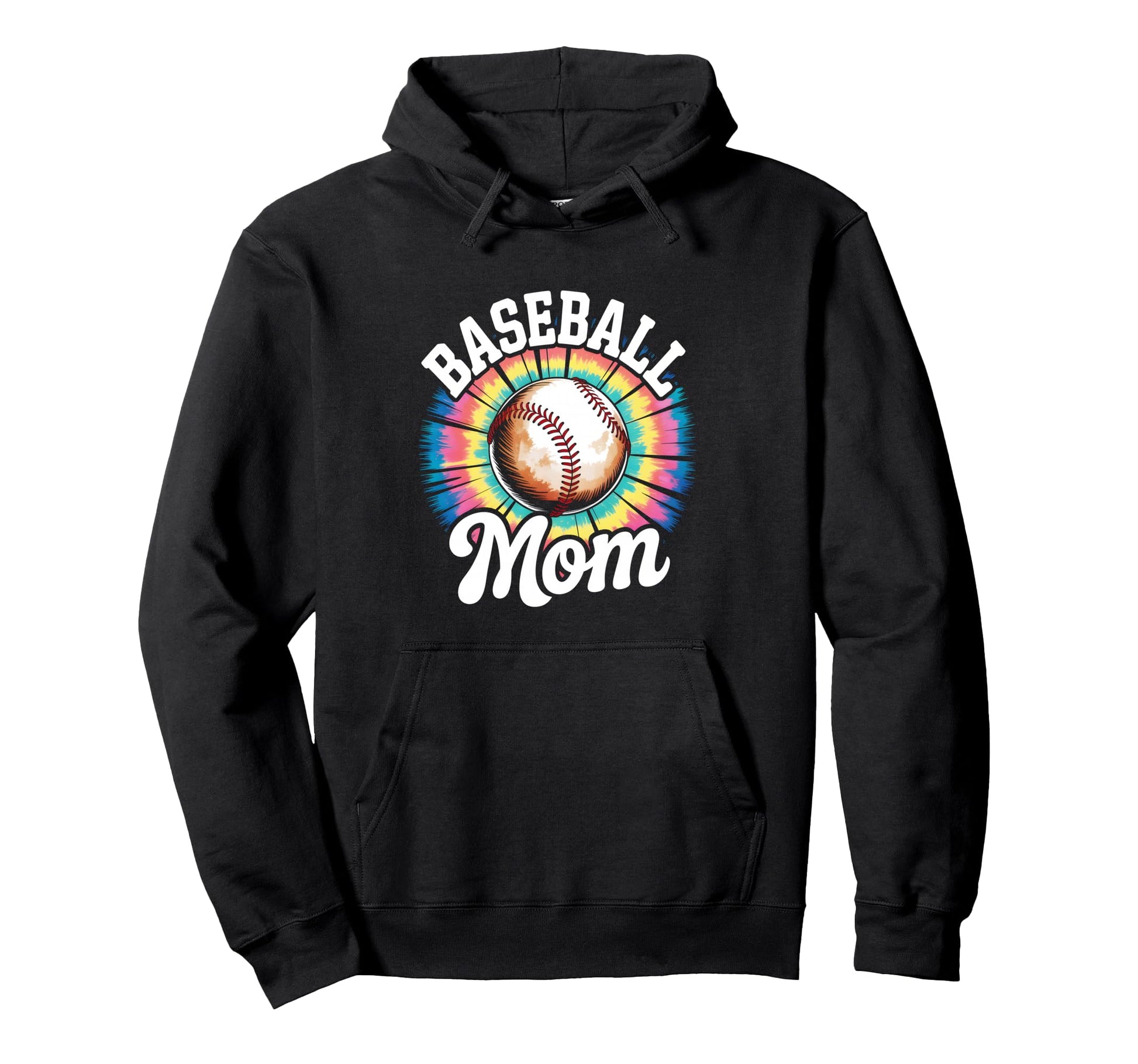 Baseball Mom Tie Dye Colorful Hoodie - Streetwear Style Men Women - T-Shirt, Sweatshirt, Hoodie