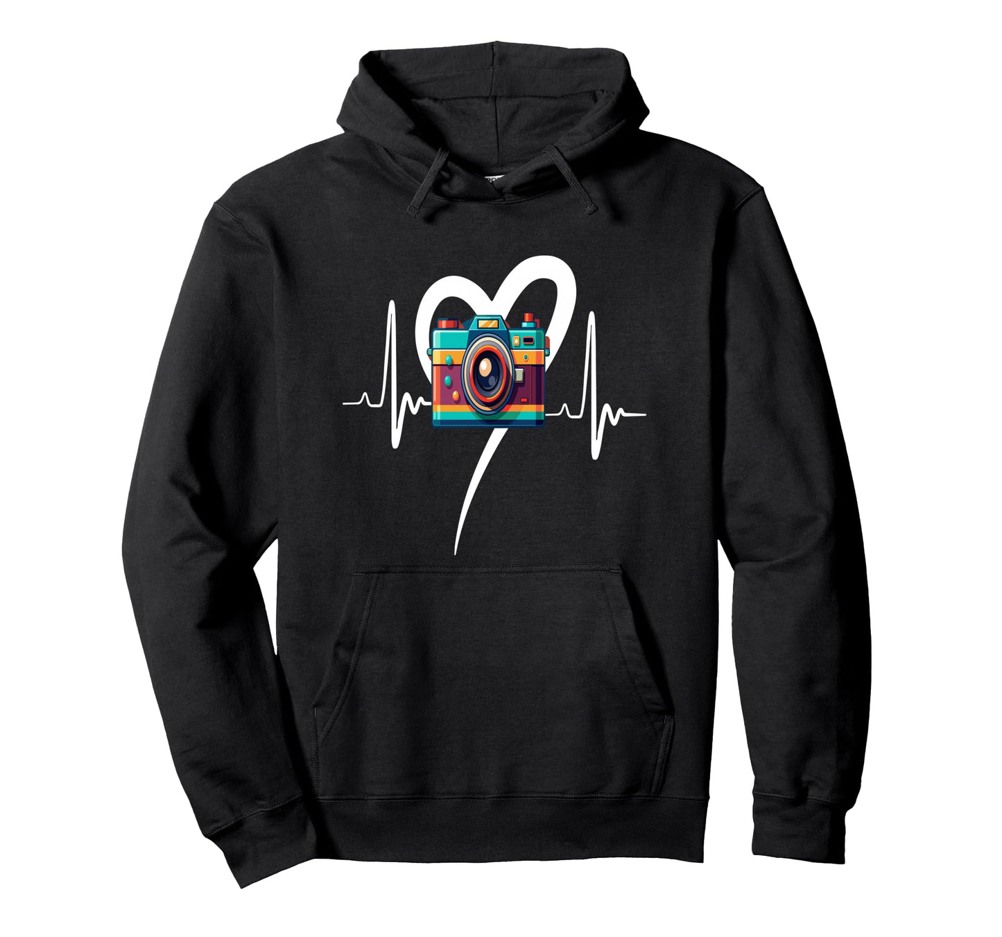 Womens Funny Camera Heartbeat Hoodie - Novelty Apparel for Adults - T-Shirt, Sweatshirt, Hoodie