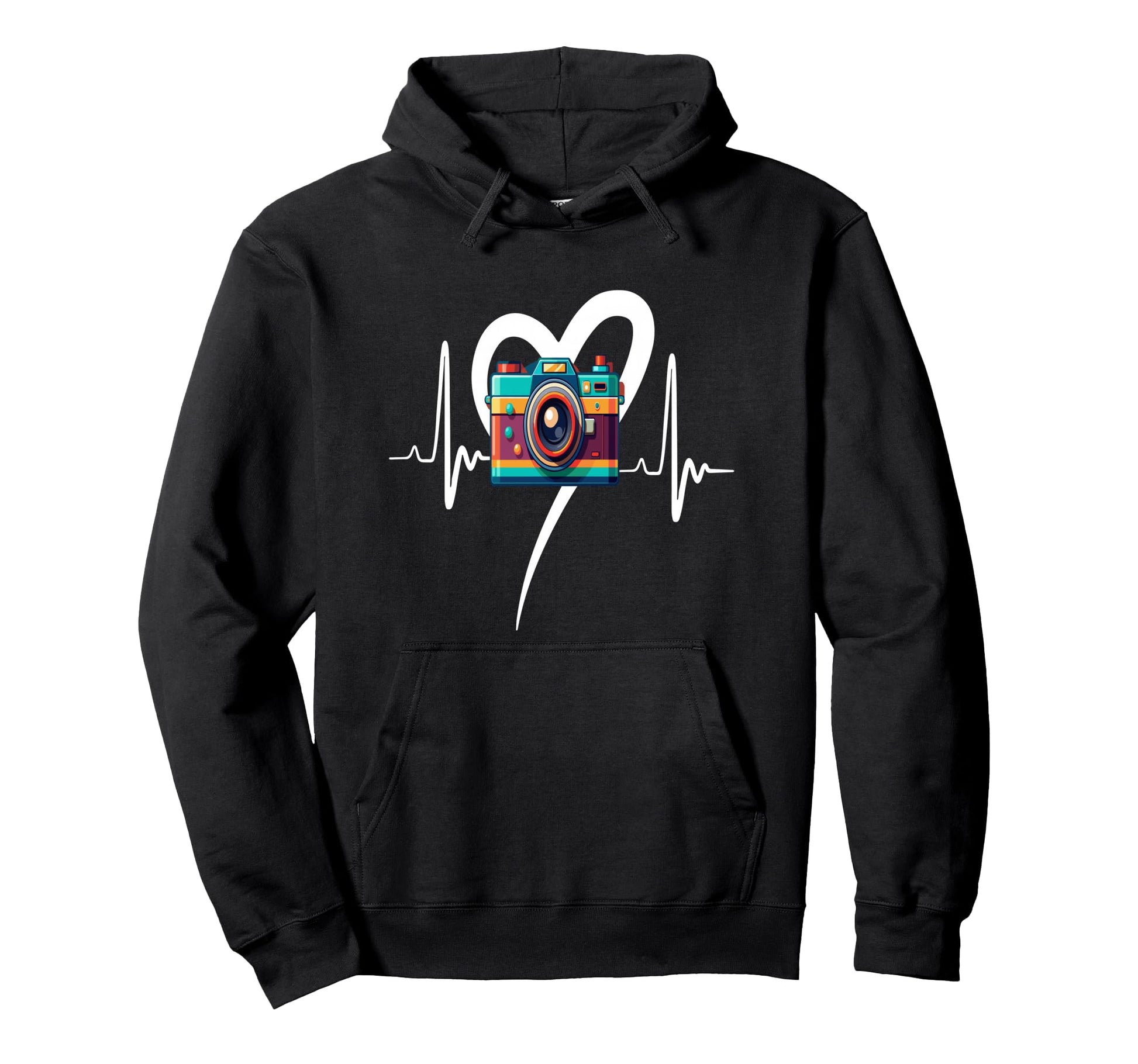 Womens Funny Camera Heartbeat Hoodie - Novelty Apparel for Adults - T-Shirt, Sweatshirt, Hoodie