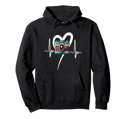 Womens Funny Camera Heartbeat Hoodie - Novelty Apparel for Adults - T-Shirt, Sweatshirt, Hoodie