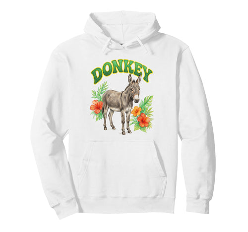 Donkey Groovy Floral Donkey Watercolor Hoodie - Streetwear Style Men Women - T-Shirt, Sweatshirt, Hoodie