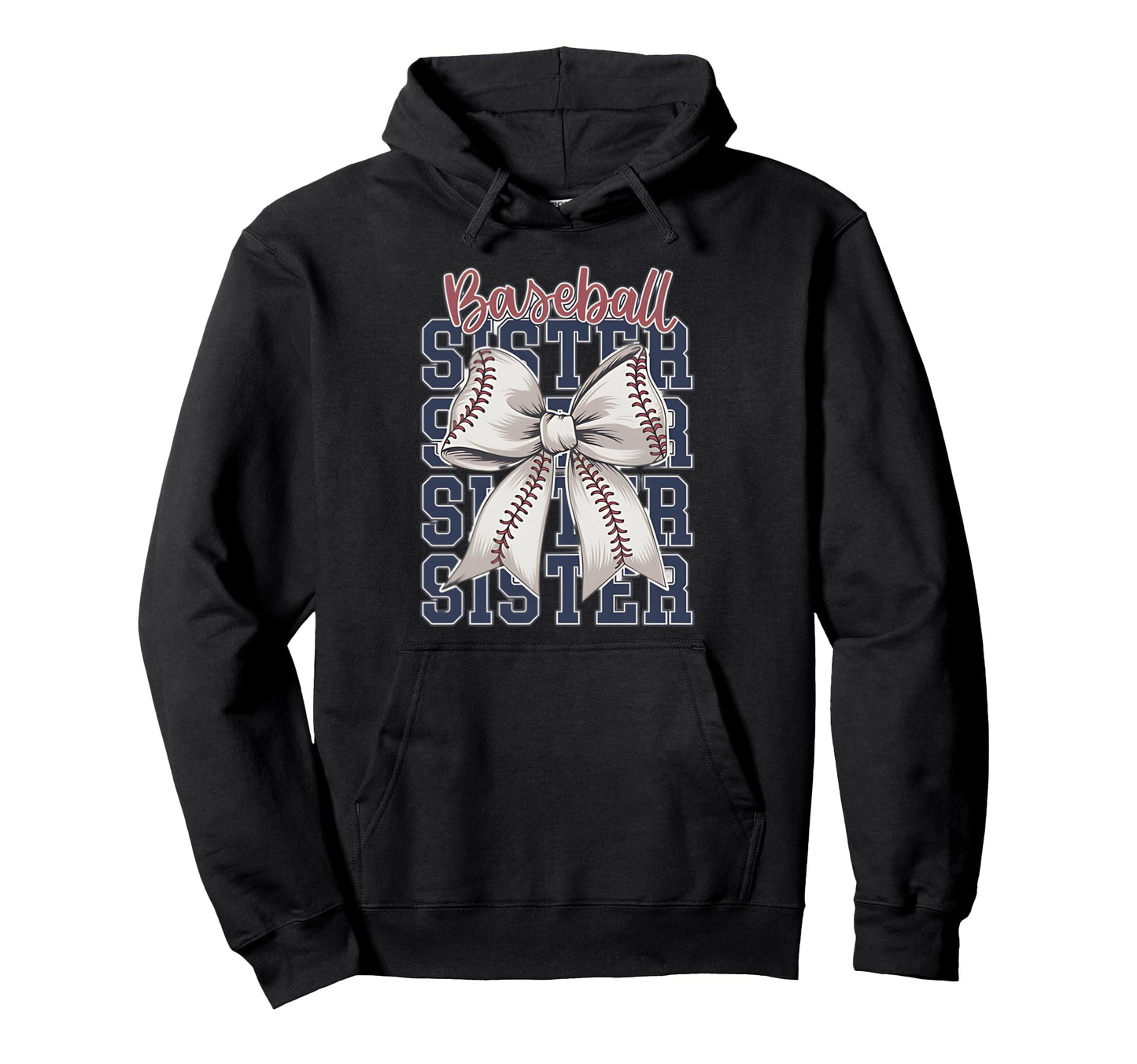 Baseball Sister Coquette Bow Hoodie - Fun Novelty Design Unisex - T-Shirt, Sweatshirt, Hoodie