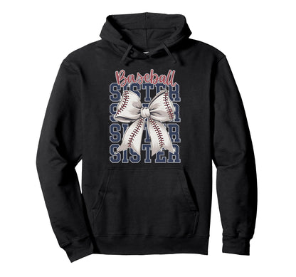 Baseball Sister Coquette Bow Hoodie - Fun Novelty Design Unisex - T-Shirt, Sweatshirt, Hoodie