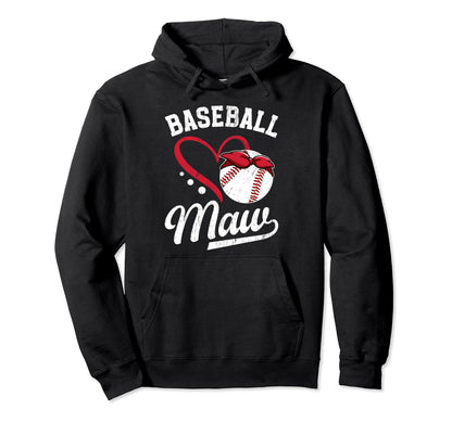 Baseball Maw Grandma Maw Baseball Player Maw Hoodie - Trendy Graphic Unisex - T-Shirt, Sweatshirt, Hoodie