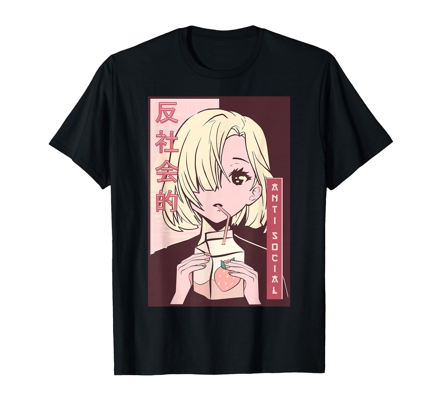Antisocial Anime Strawberry Milk T-Shirt - Graphic Print Men Women - T-Shirt, Sweatshirt, Hoodie