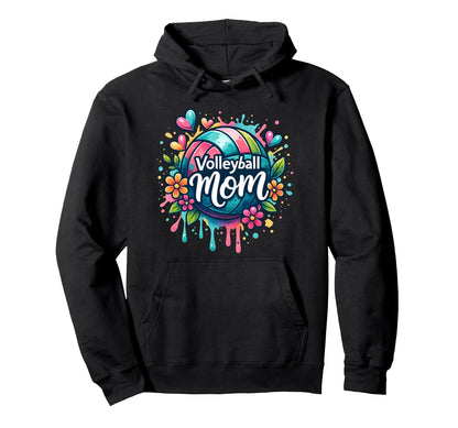 Volleyball Mom Colorful Volleyball Hoodie - Novelty Apparel for Adults - T-Shirt, Sweatshirt, Hoodie