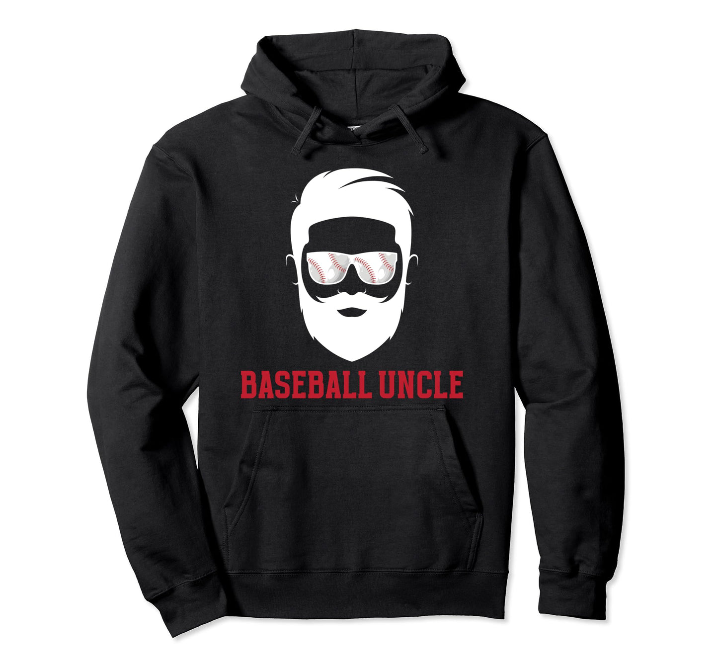 Baseball Uncle Beard Uncle Baseball Hoodie - Custom Art Print for Adults - T-Shirt, Sweatshirt, Hoodie